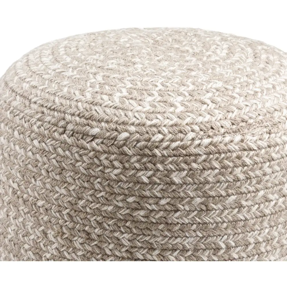 Round Woven Outdoor Pouf