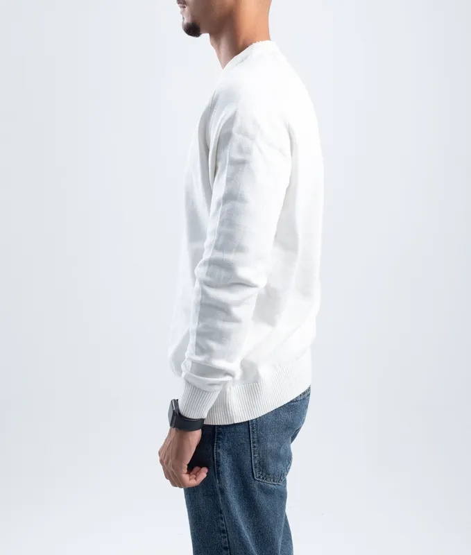 Stitched Knit Crewneck Pullover