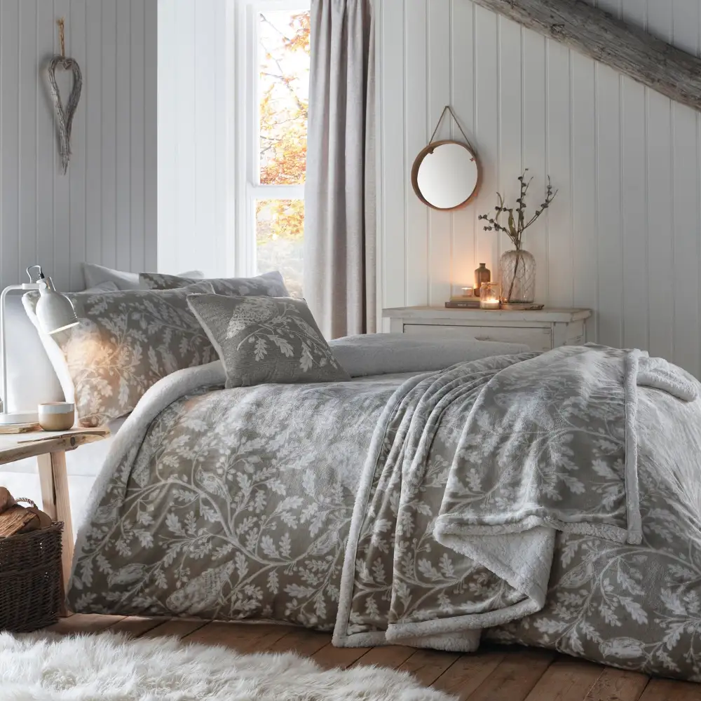 Reversible Woodland Fleece Duvet Cover Set