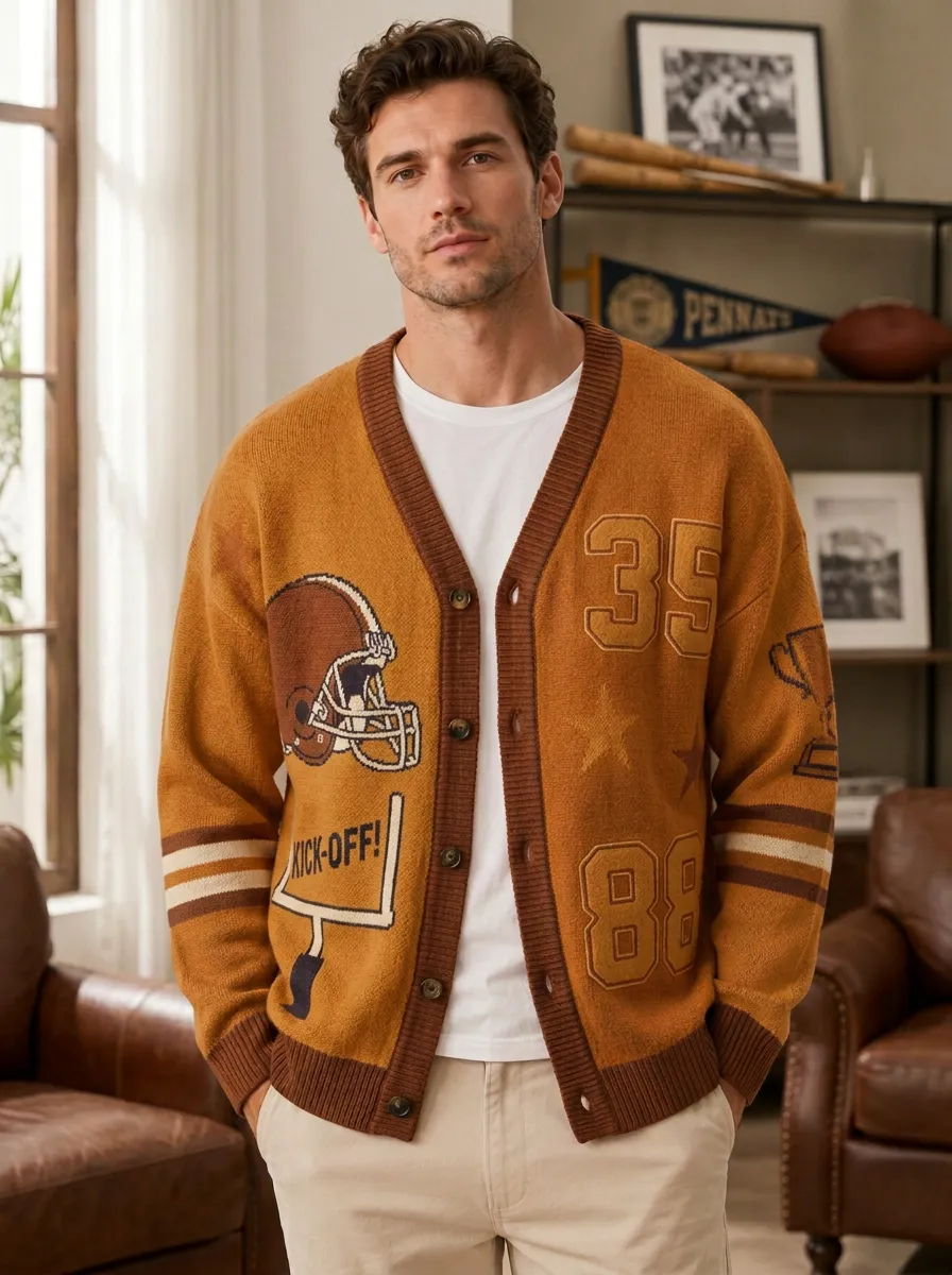 Men's Heritage Football Helmet Trophy Cardigan
