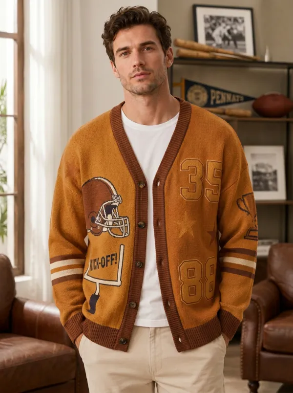 Men's Heritage Football Helmet Trophy Cardigan