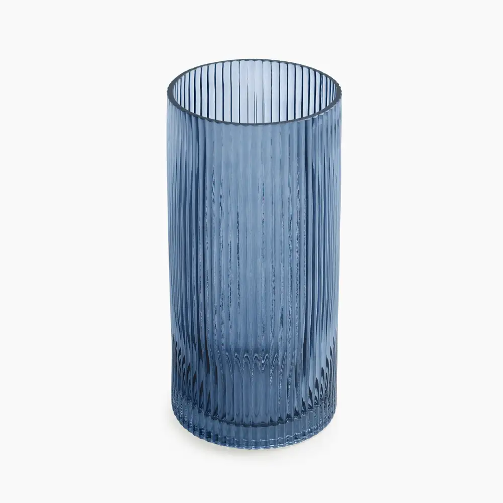 Blue Column Glass Vase