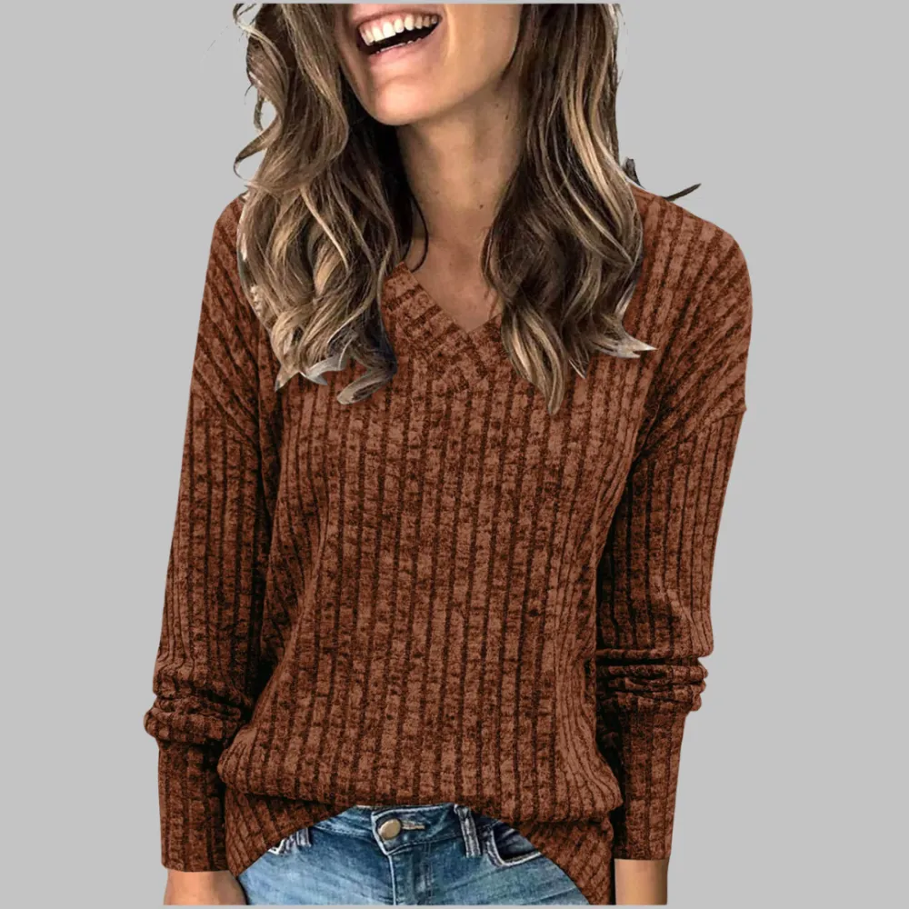 V Neck Long Sleeve Top