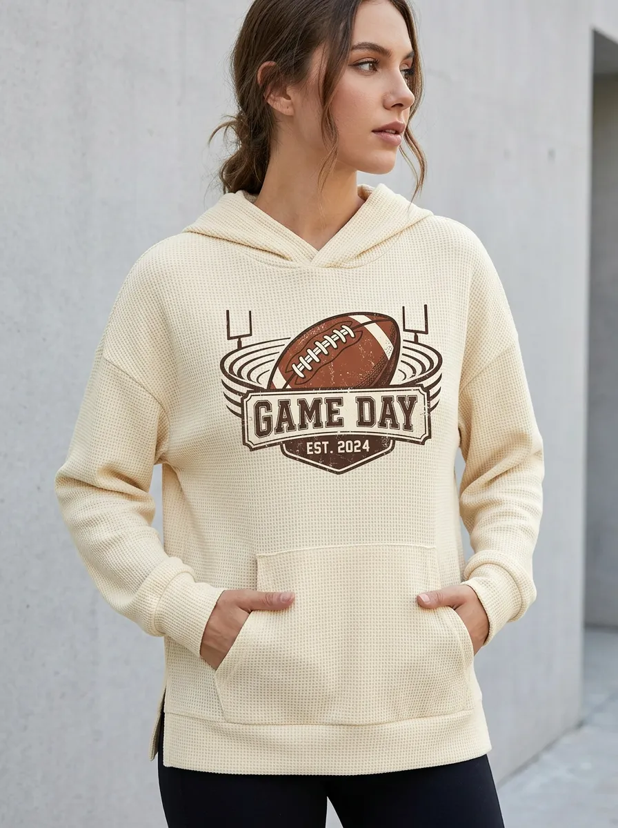 Football Graphic Casual Hoodie