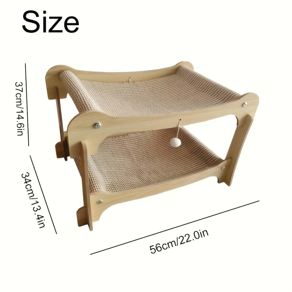 2-Tier Wooden Cat Bed