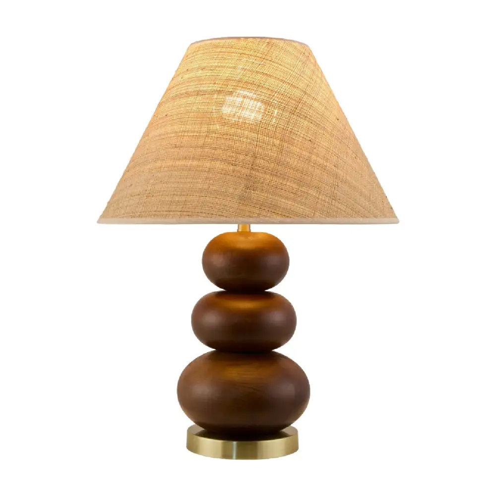Wooden Seagrass Table Lamp