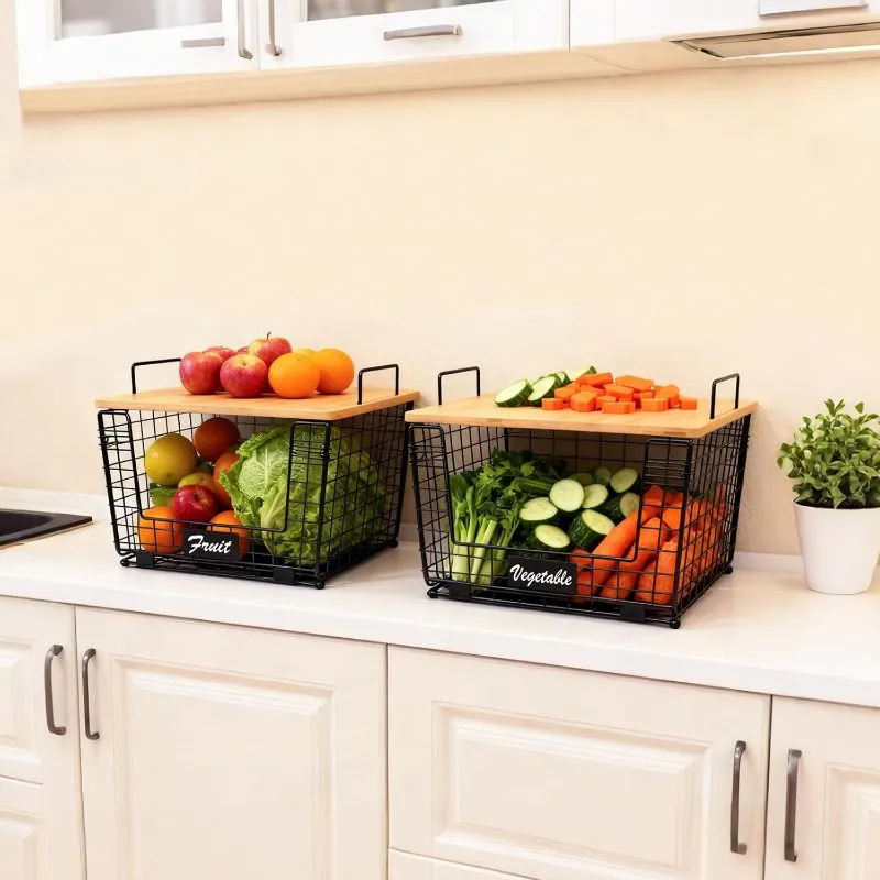 Wire Storage Basket With Lid