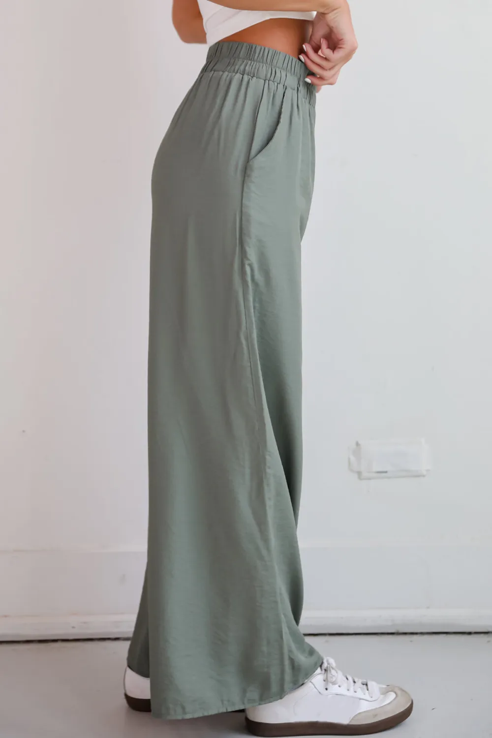 Olive Wide Leg Pants