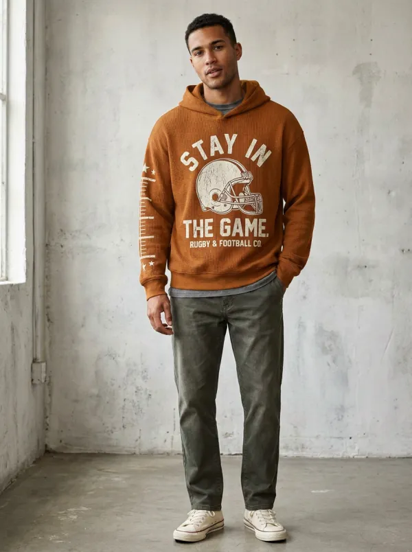Men's Rugby Football Stay In The Game Helmet Hoodie