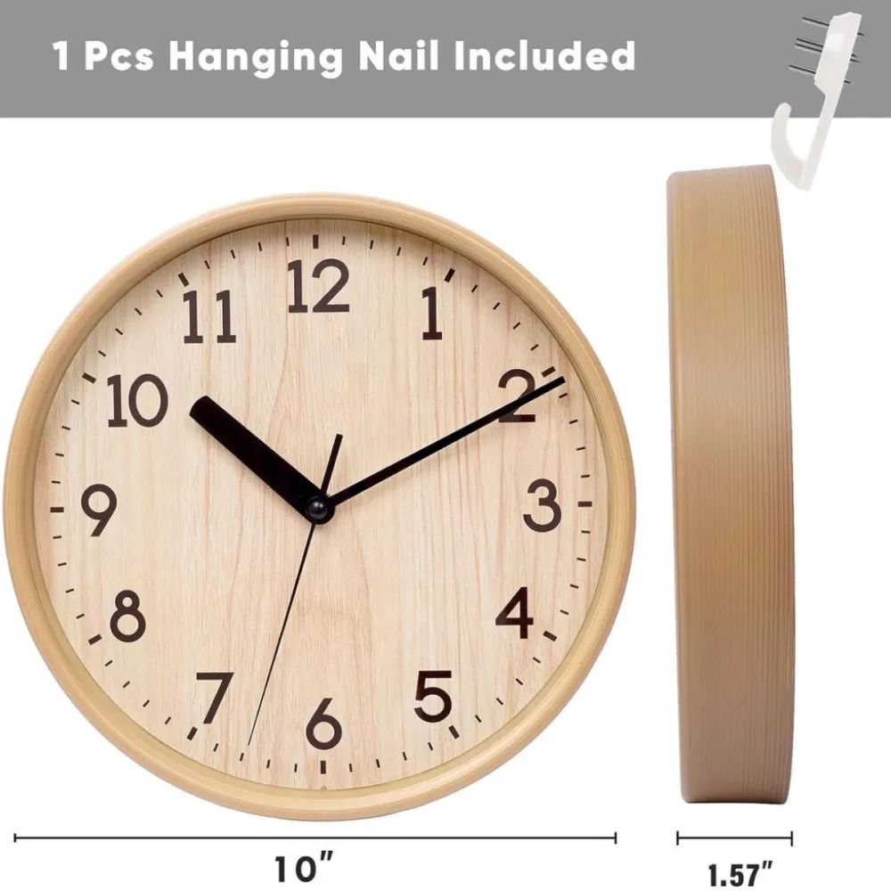 Wood Grain Silent Wall Clock
