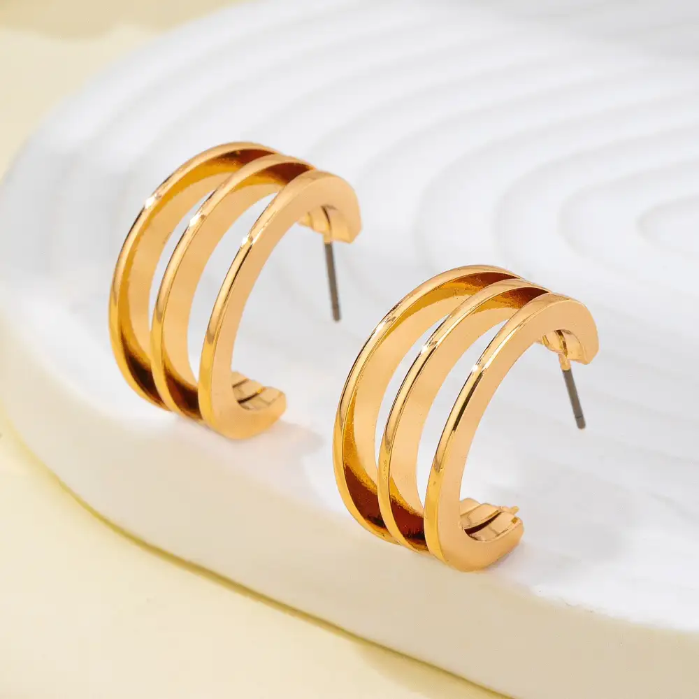 Triple Band Hoop arrings