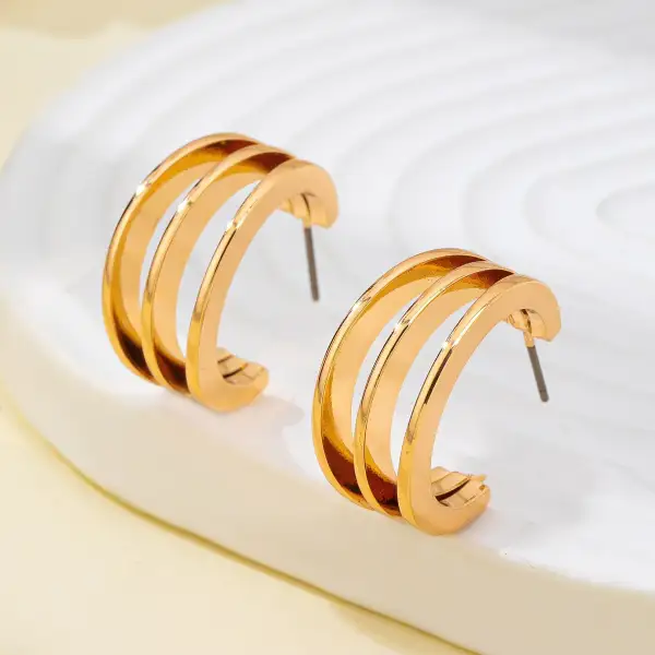 Triple Band Hoop arrings