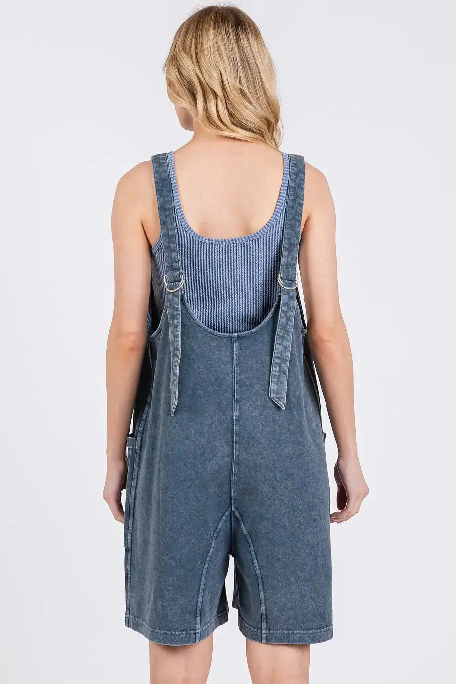 Low Scoop Neck Tank Washed French Terry Romper