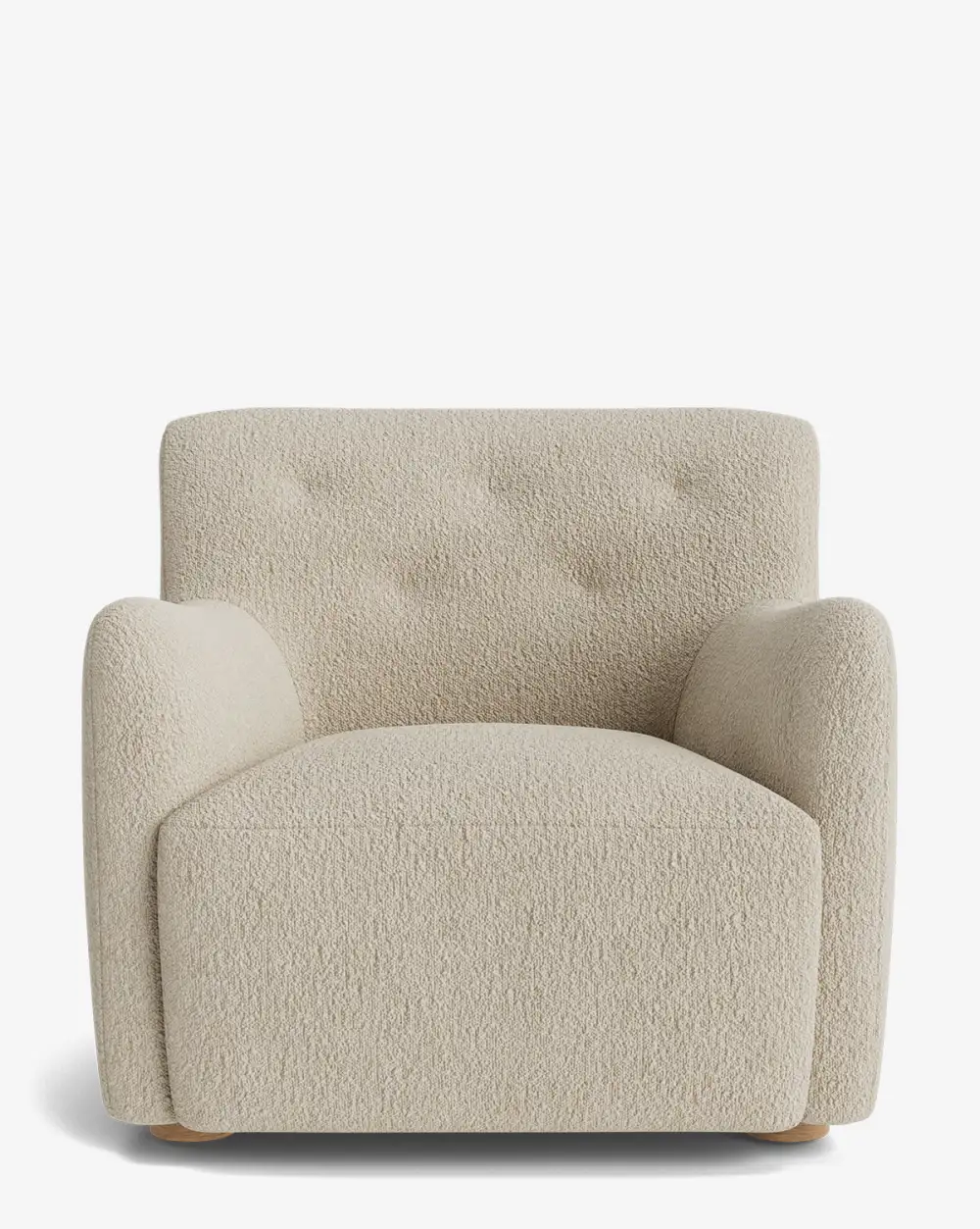 Tufted Oak Lounge Chair