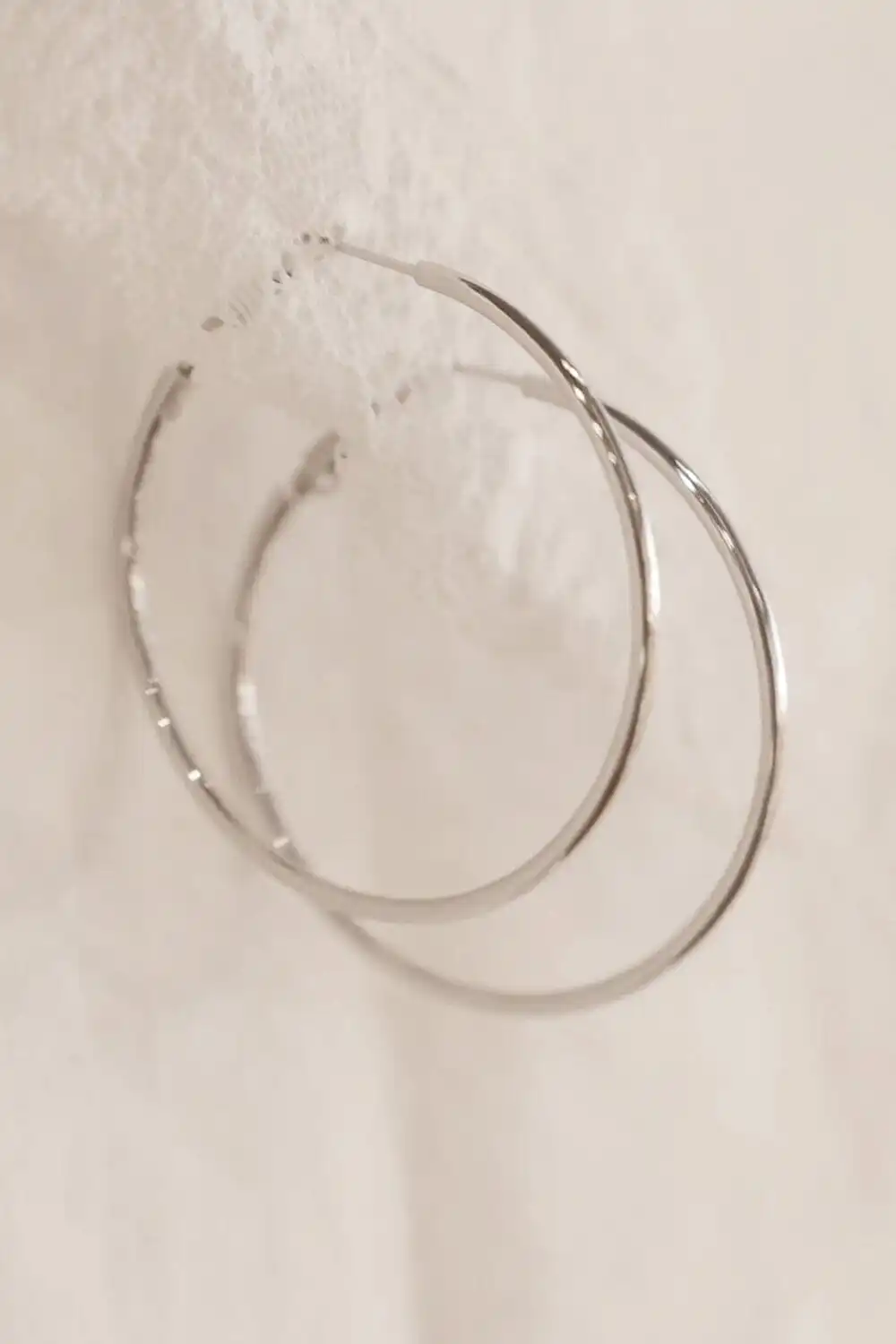 Large Silver Stainless Hoop Earrings