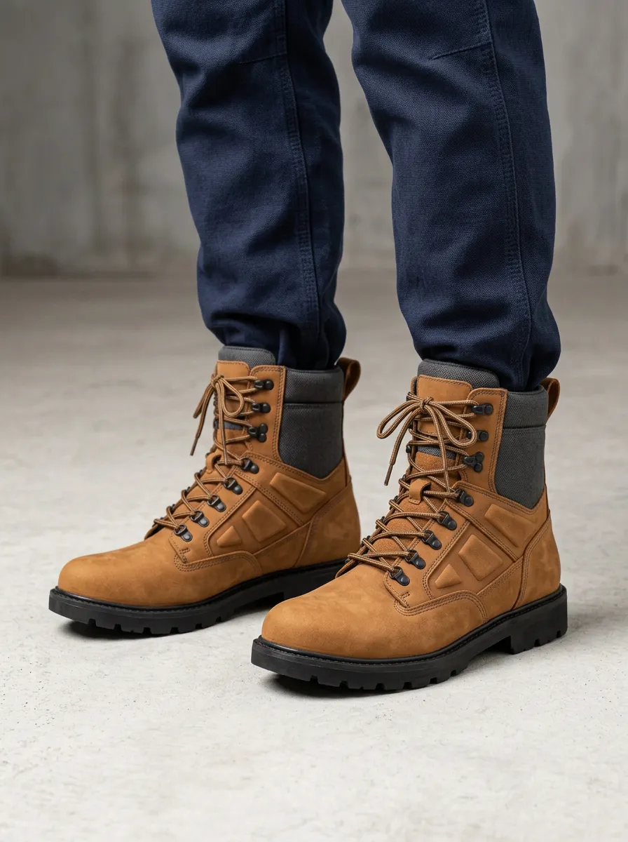 Unisex Everyday Outdoor Tactical Suede Print Work Boots