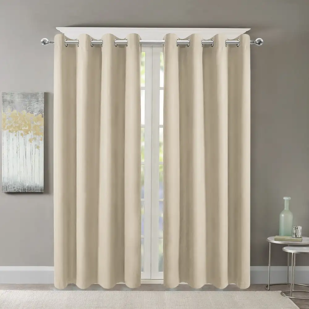 Blackout Polyester Grommet Curtain Panel