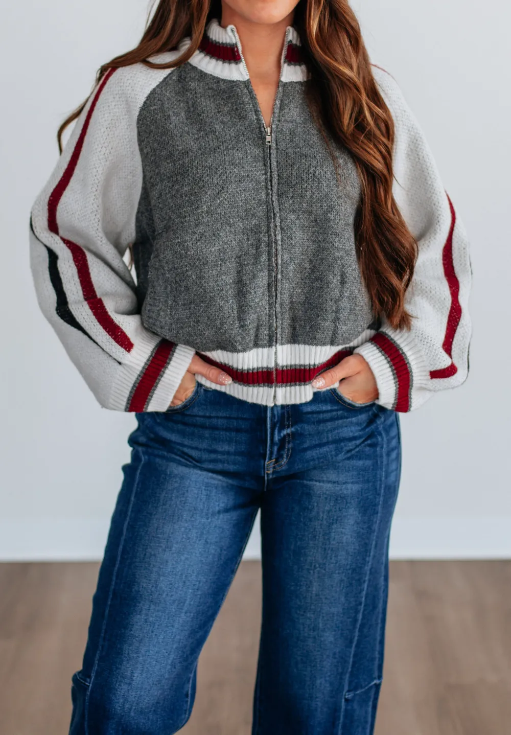 Mock-Neck Bomber Jacket