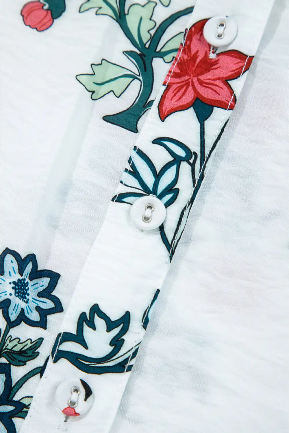 Floral Frilled V-Neck Shirt Blouse