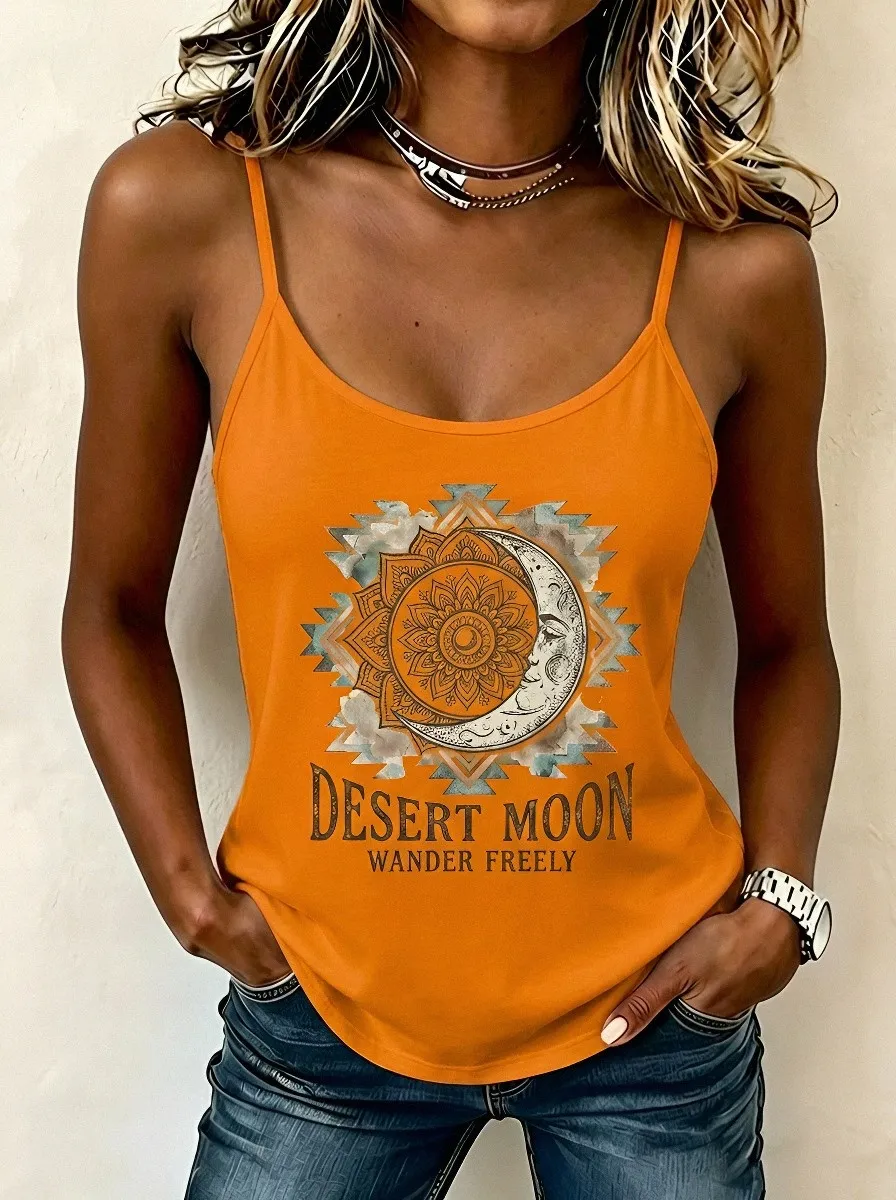Boho Desert Moon Tank Top