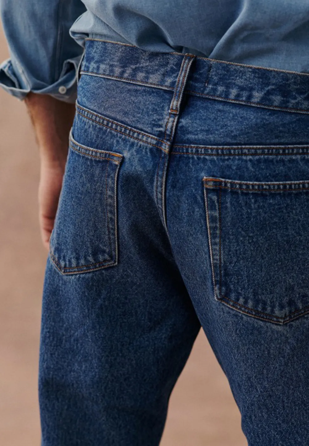 Dark Blue Straight Leg Casual Denim Jeans
