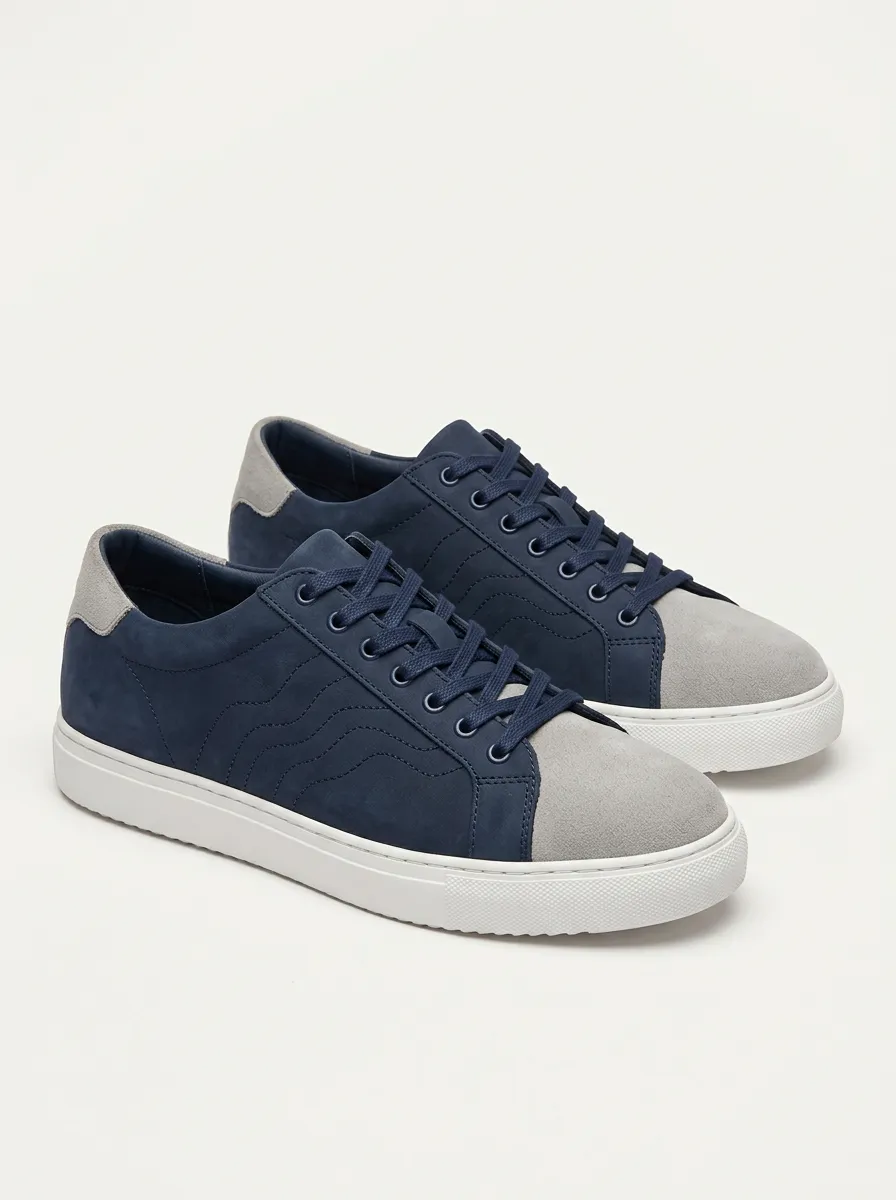 Men's Suede Wave Pattern Printed Casual Shoes