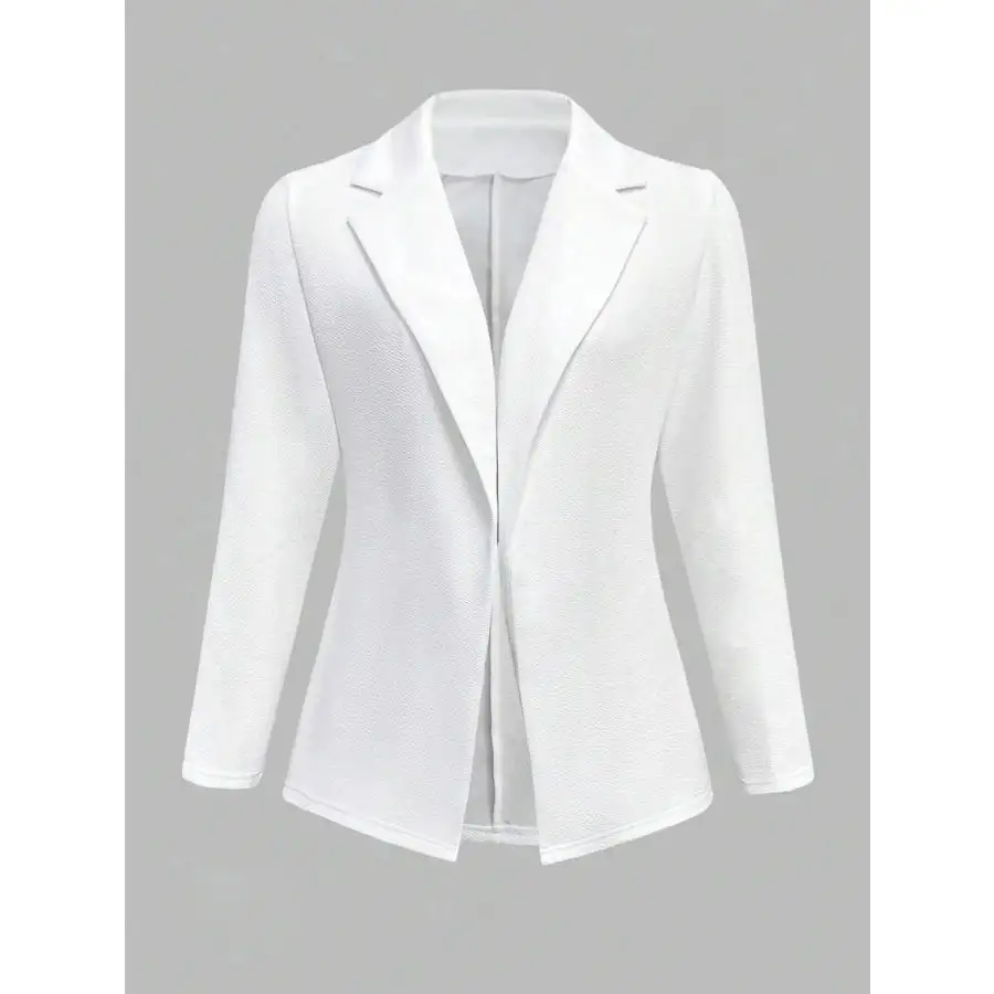 Lapel Collar Open Front Blazer Jacket
