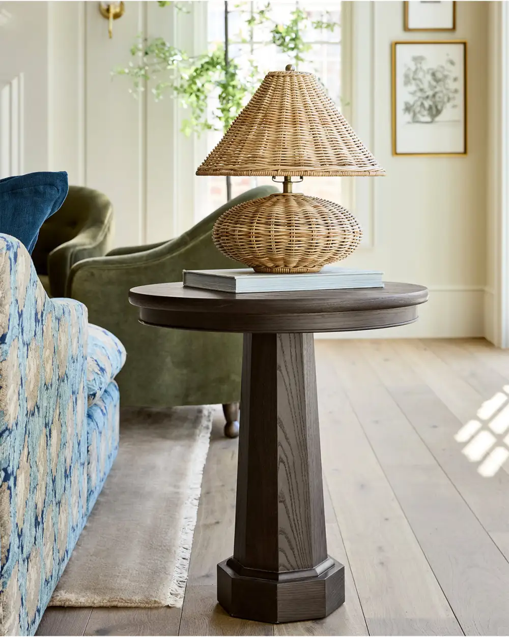 Pedestal Wood Side Table