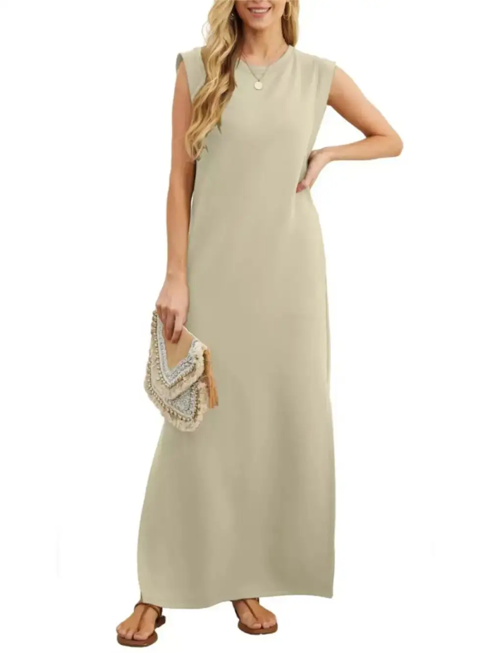 Tank Slit Round Maxi Dress