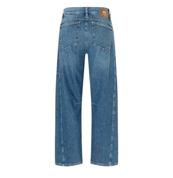 Cotton Denim Barrel Leg Jeans