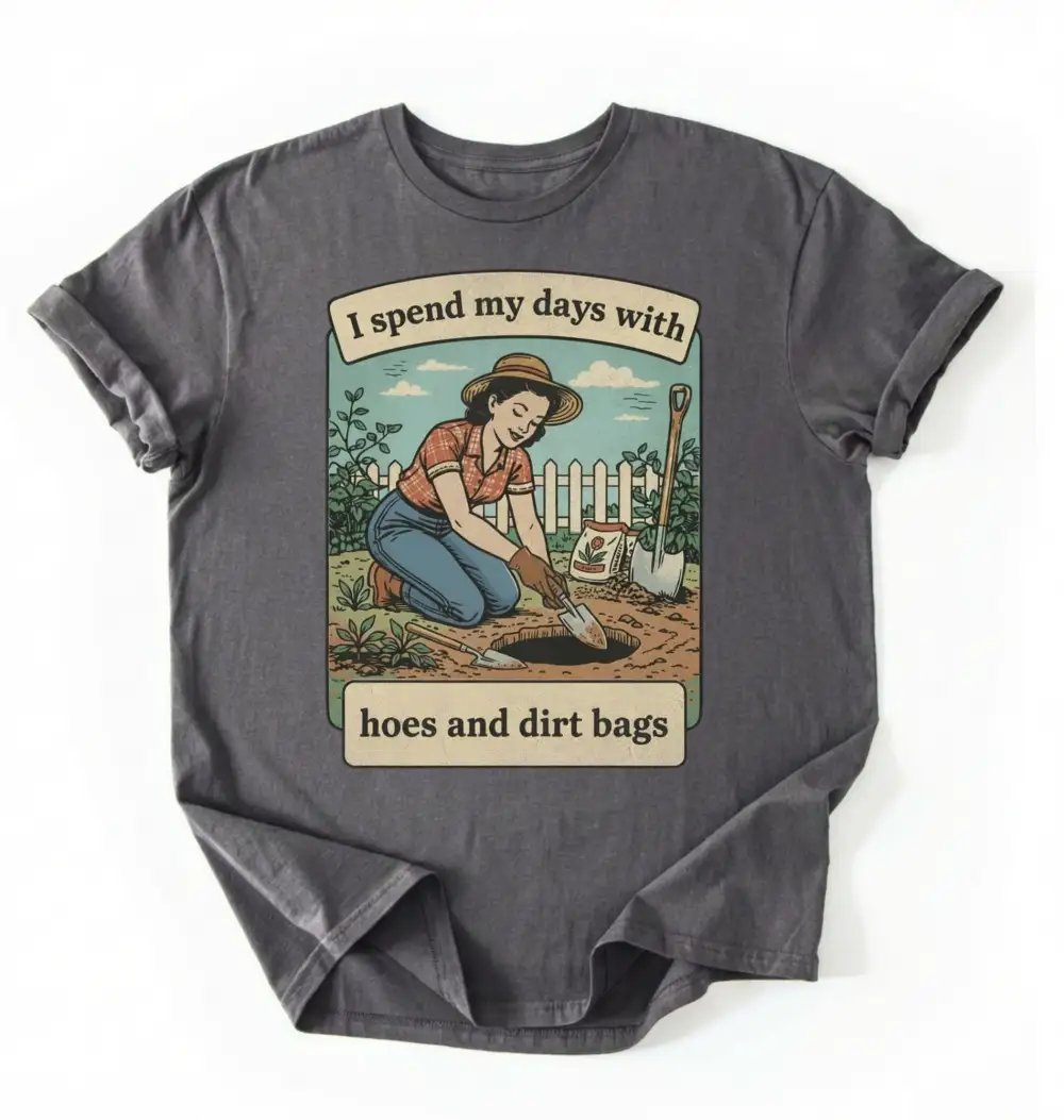 Garden Tools Dirt Graphic Cotton Tee