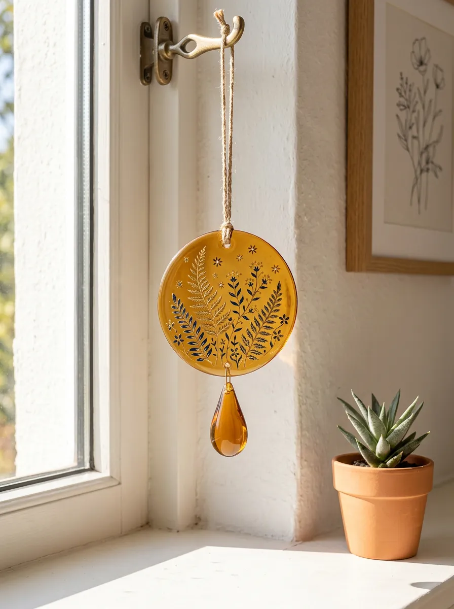 Fern Botanical Printed Suncatcher