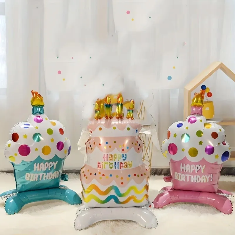 3 Pcs Birthday Cake Balloon Set