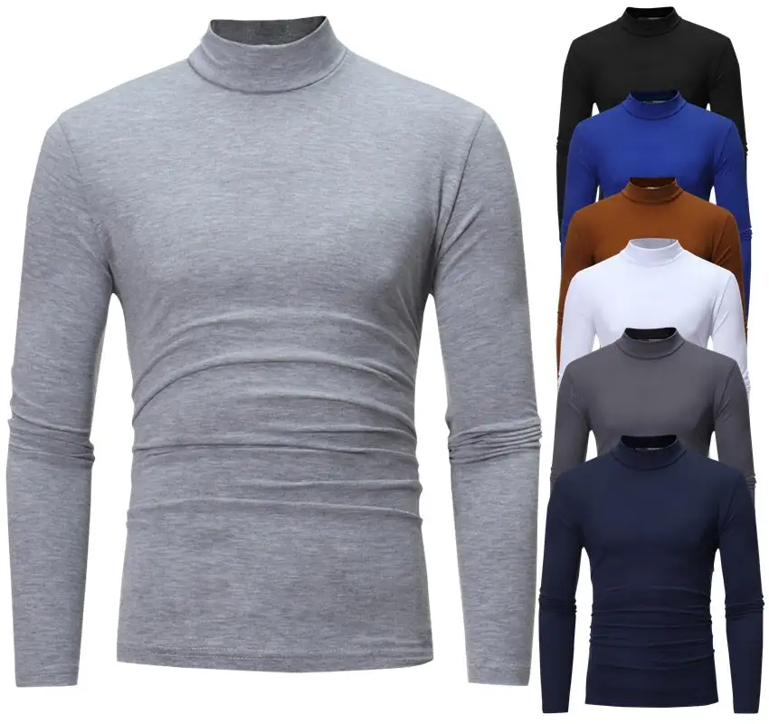 Men's Tailored Long-Sleeve Stand Collar Shirt Stretch Jersey
