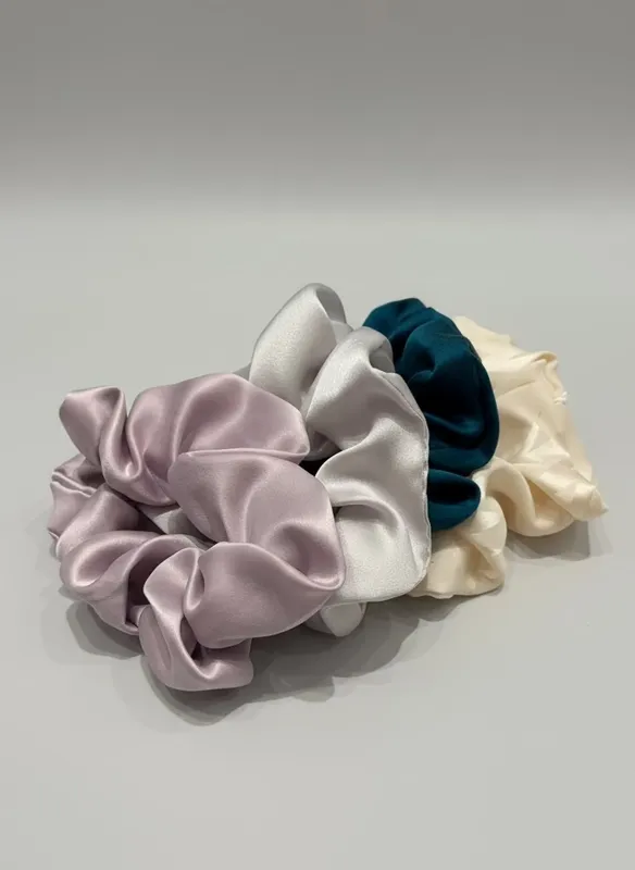 Multi-Color Silk Scrunchie Set