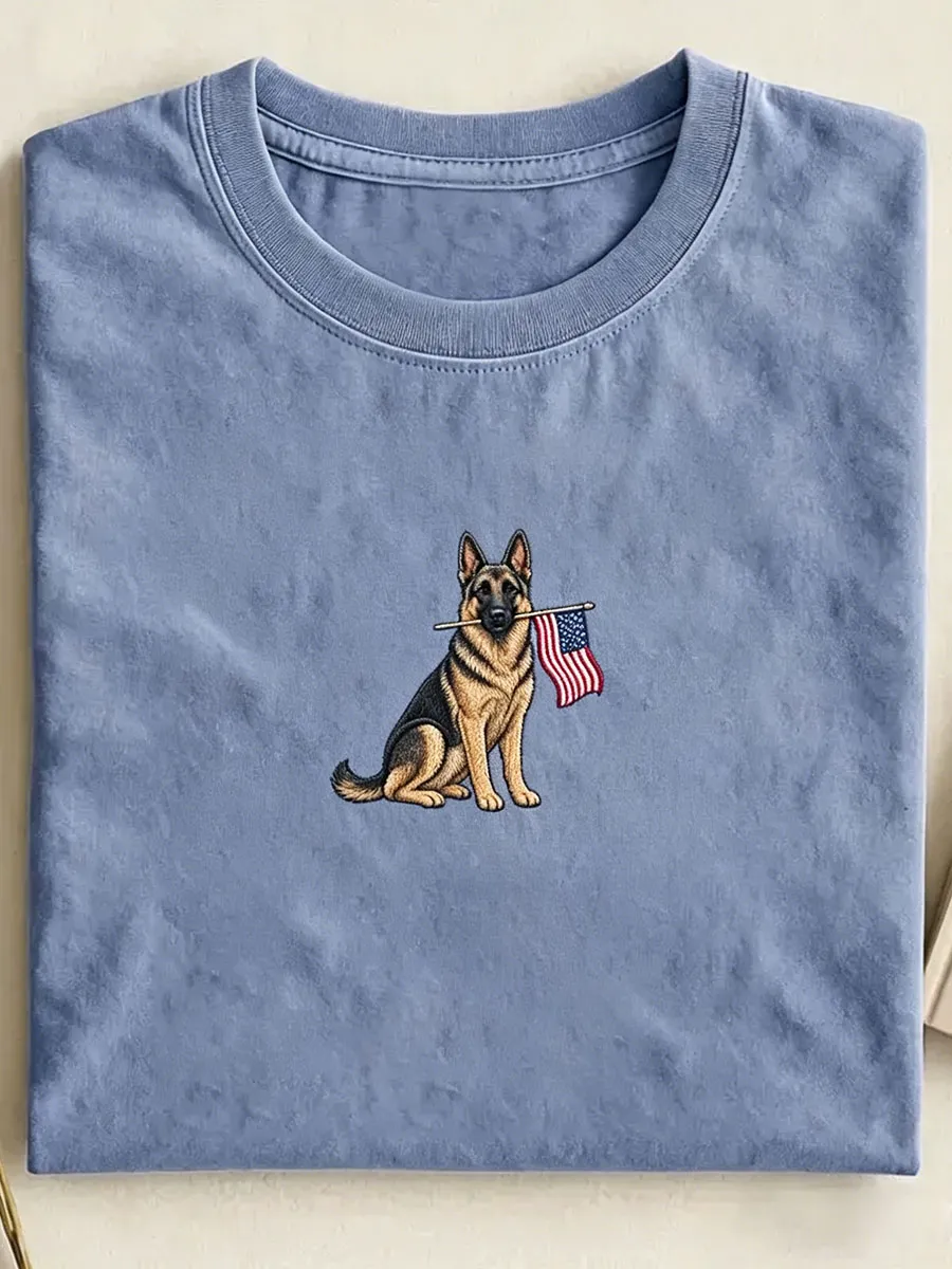 Men's USA 250th Independence Day Puppy Print T-shirt