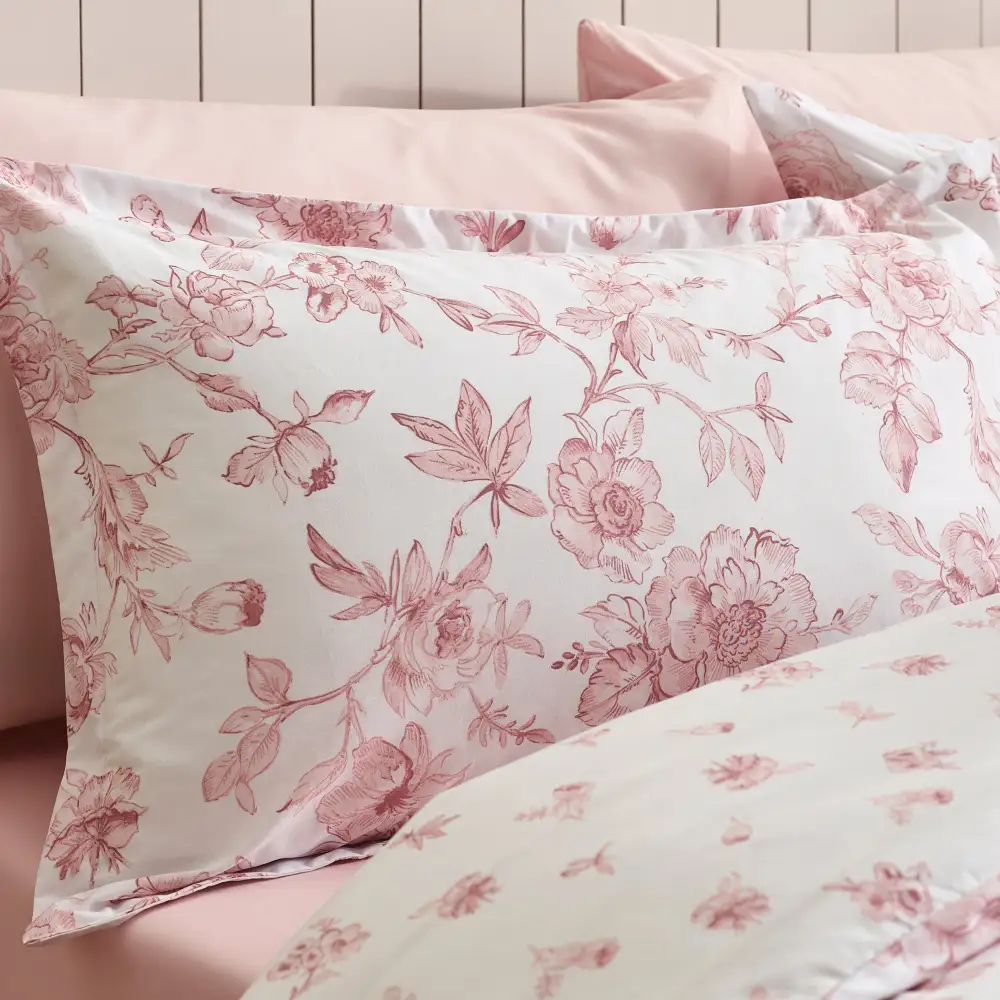 Relaxed Bedroom Reversible Floral Linen Duvet Cover Set