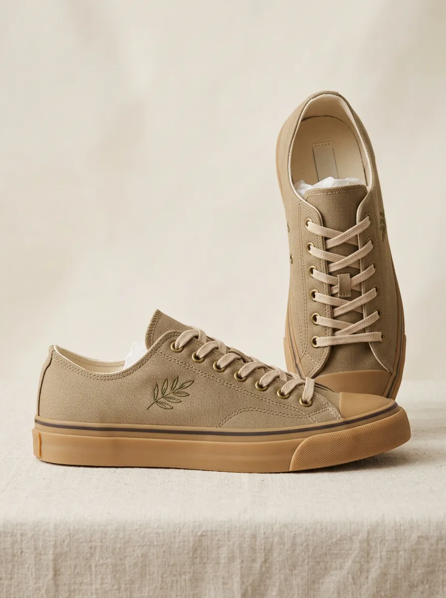 Refined Botanical Women's Low-Top Canvas Shoes