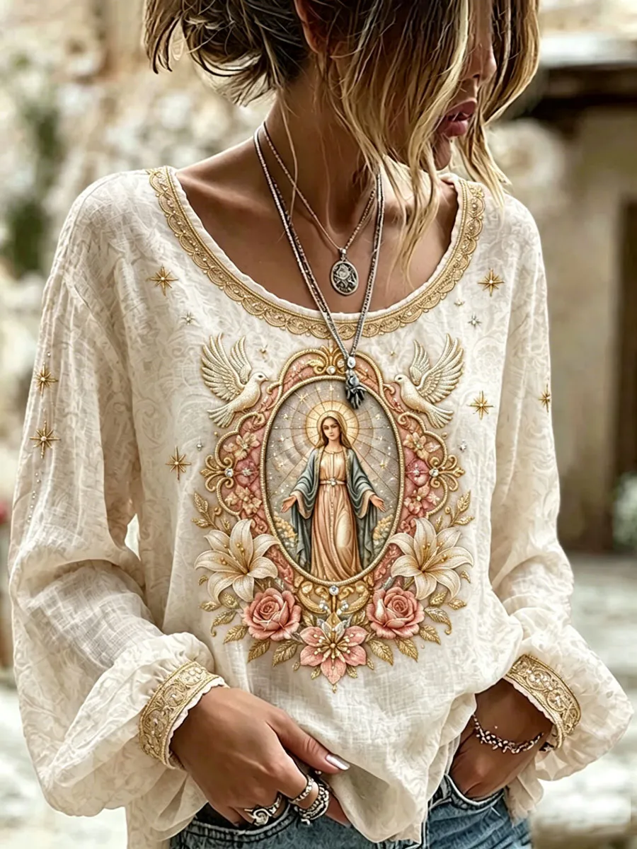 Women's Assumption of Mary Print T-shirt
