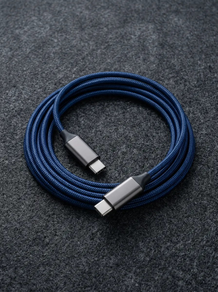 Blue Braided USB-C Woven Charging Cable