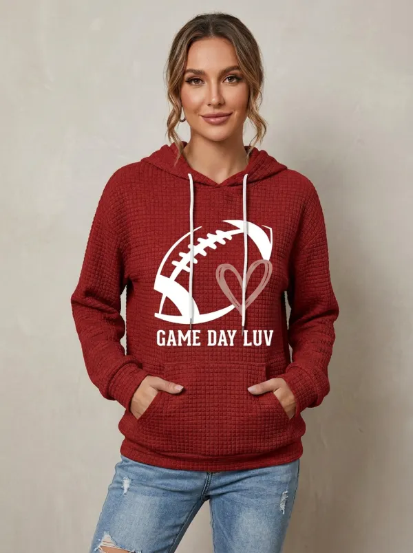 Women's Gridiron Day Luv Heart Graphic Hoodie