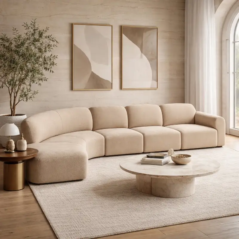 Modern Modular Curved Sofa