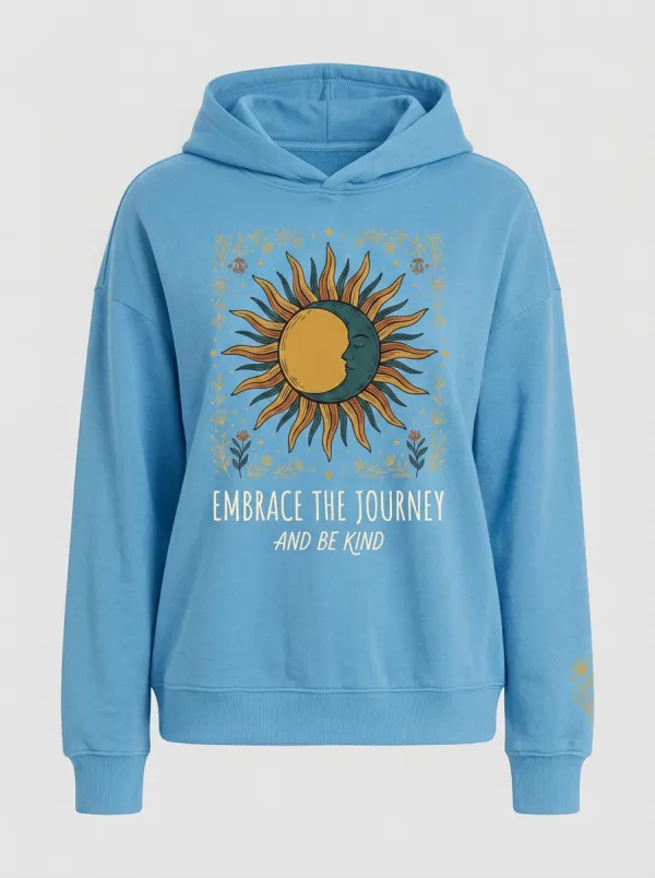 Celestial Sun Moon Floral Hoodie