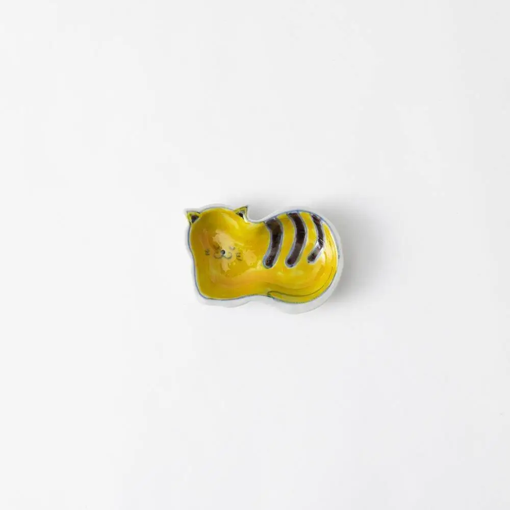 Cat-Shaped Hand-Painted Sauce Plate
