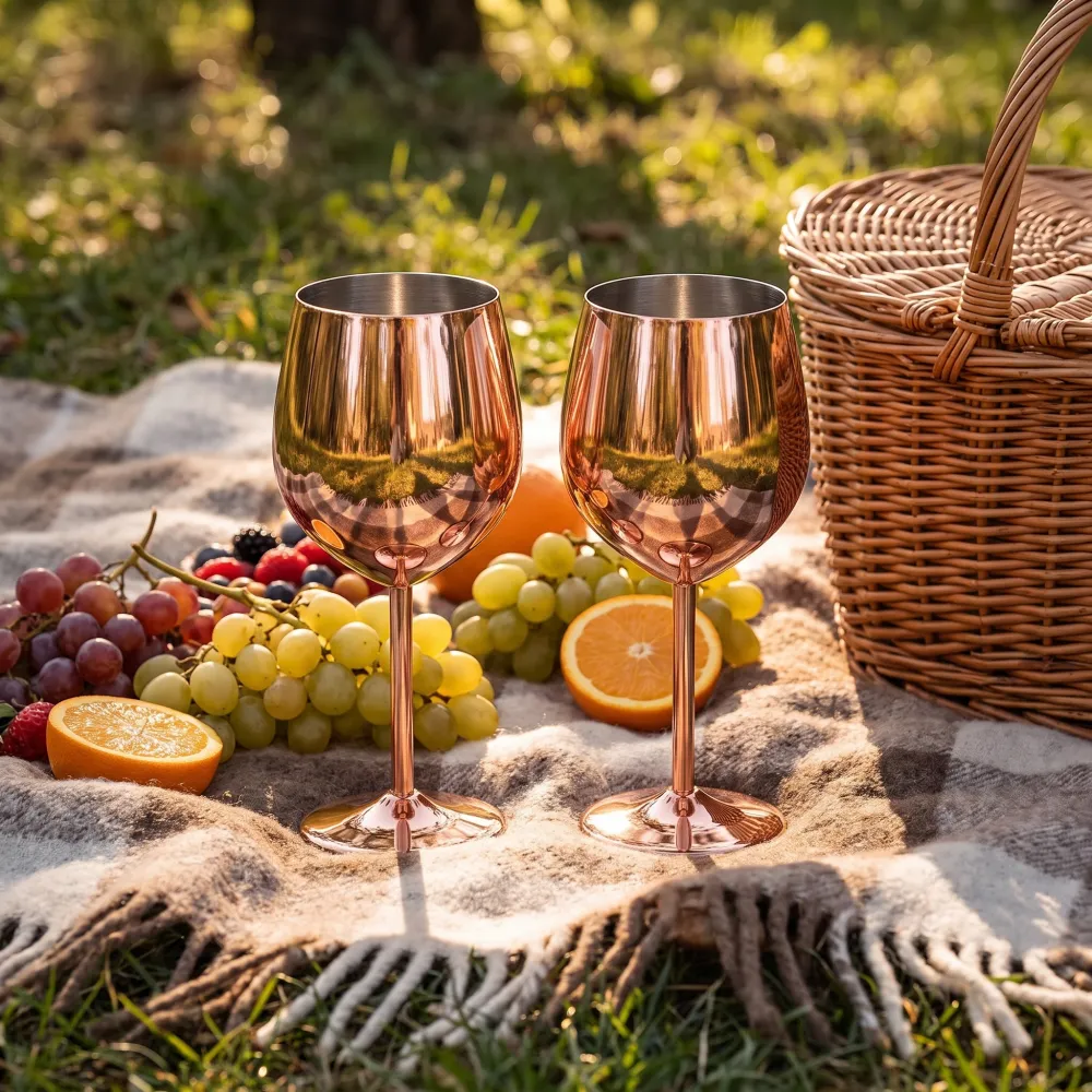 Stainless Steel Stemmed Wine & Champagne Glasses
