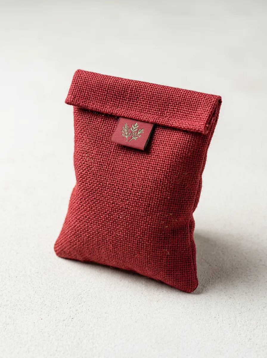 Red Burlap Printed Mouse Repellent Pouch