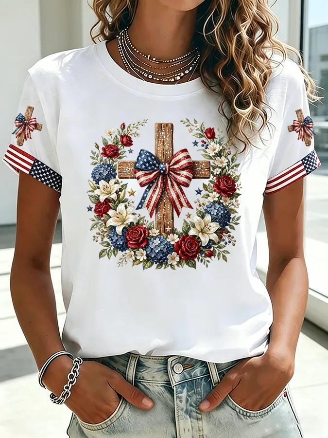 Women'S 250Th Anniversary Animal Dog Printed Casual T-Shirt