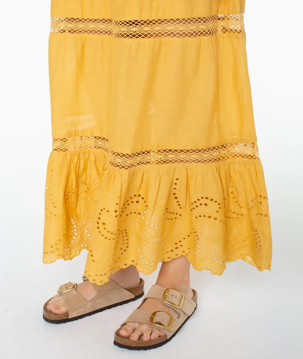 Solid Color Hollowed-Out Ladies' Skirt
