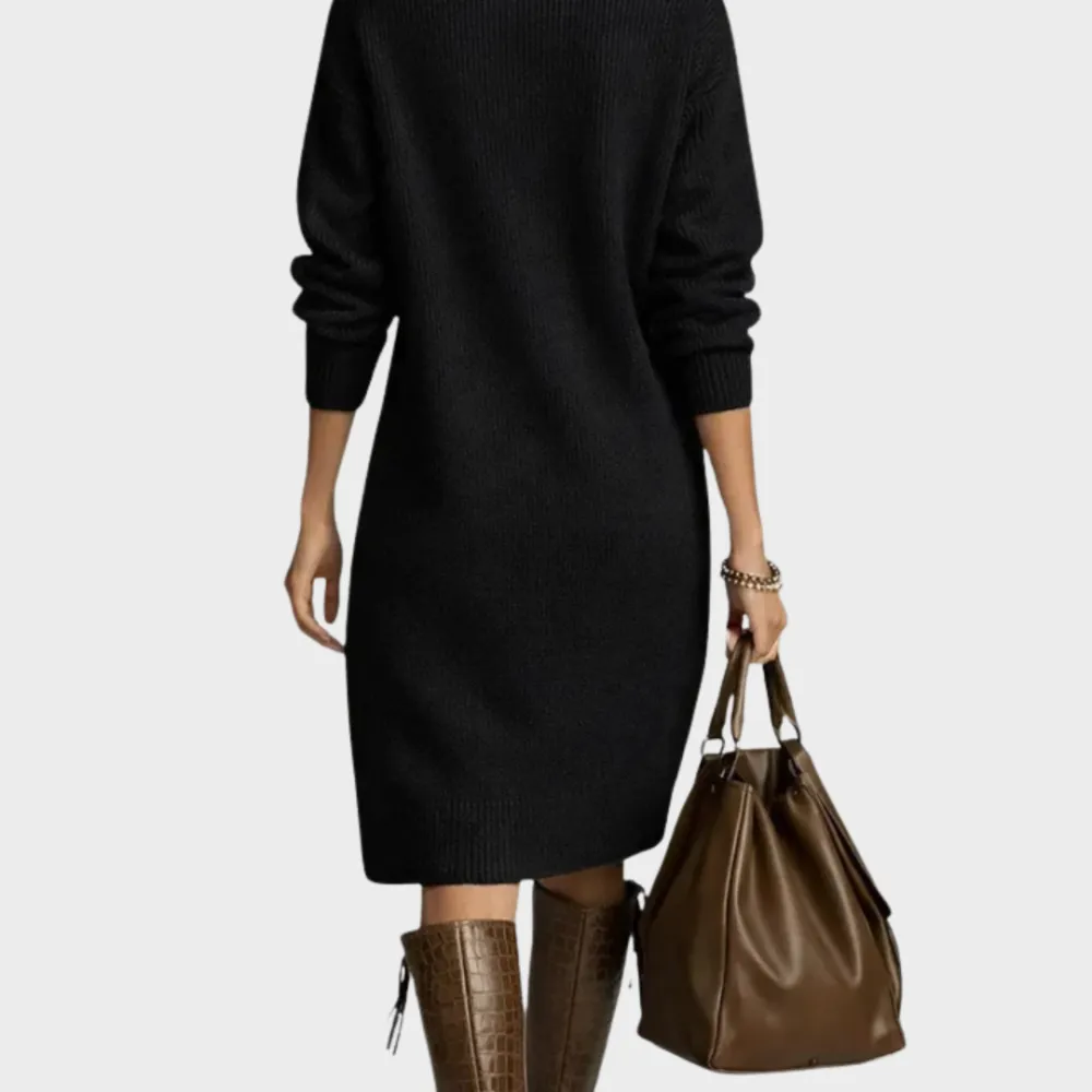 Knit Detail Relaxed Casual Dress