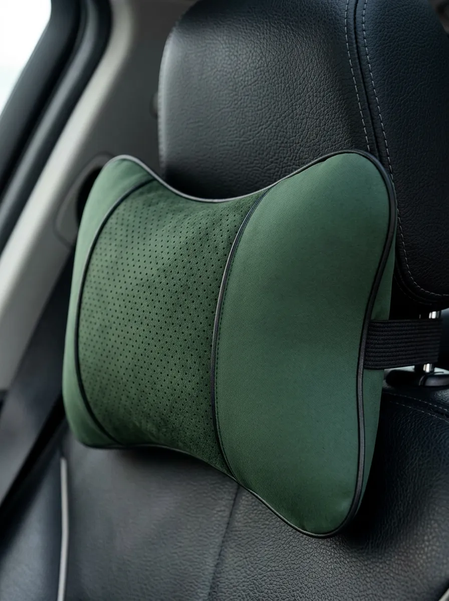Perforated Suede-Look Car Neck Support Pillow